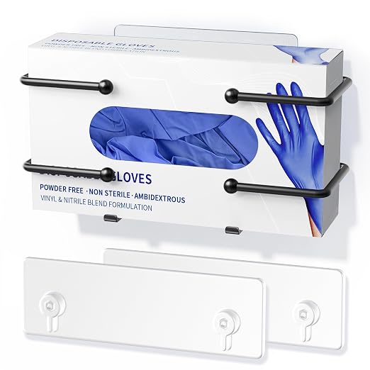 Glove Box Holder, Adhesive Wall-Mounted Metal Dispenser, Tool-Free Organizer by niffgaff