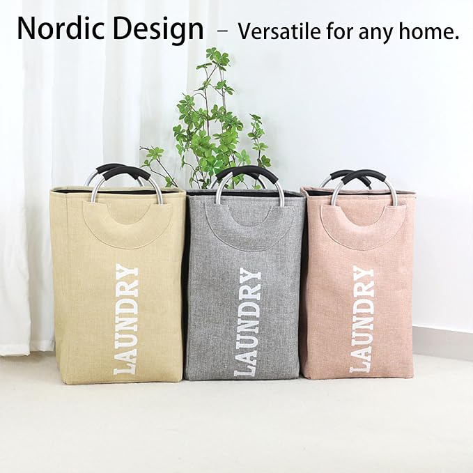 Collapsible Laundry Hamper Bag - 45L/12 Gallon Waterproof Freestanding Clothes - Image 5