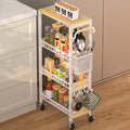 Slim Rolling Storage Cart, 4 Tier Small Organizer Cart by DTUQYX