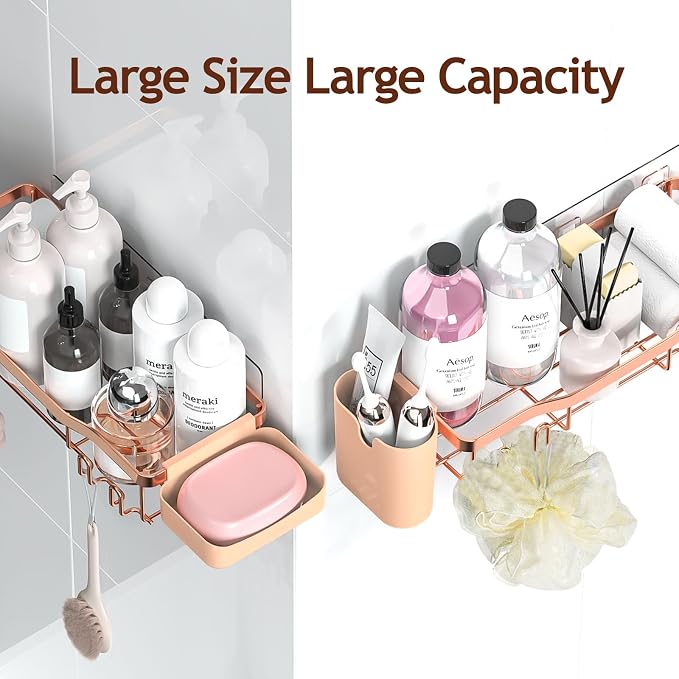 Shower Caddy Adhesive Shower Organizer 7-Pack, Rustproof Stainless Steel - Image 9