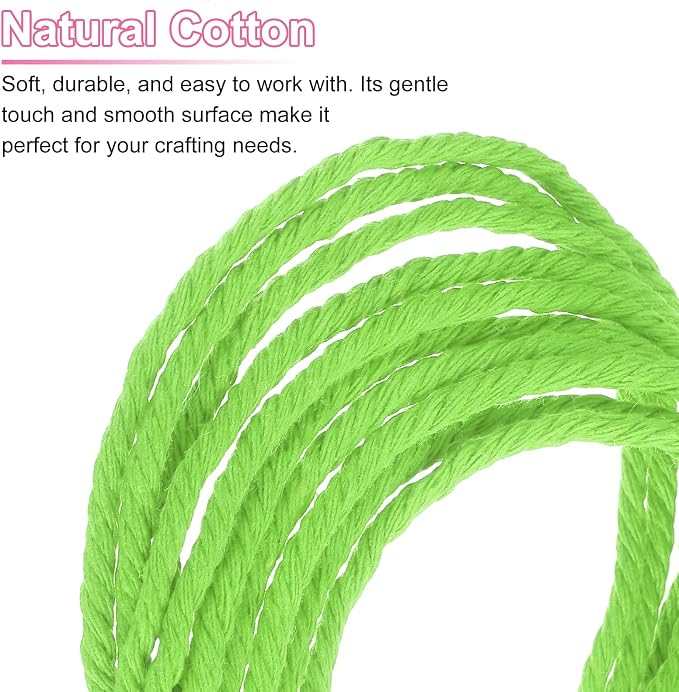 HARFINGTON Natural Macrame Cord 3mm x 328 Yards 4 Strand Twisted Cotton Macrame - Image 4
