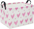 HIYAGON Rectangular Heart Pink Gift Basket Empty Kids Storage Bin Basket by HIYAGON