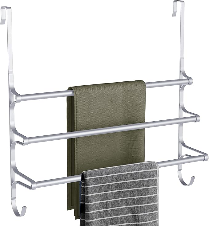 Over The Door Towel Rack, Extendable Triple Towel Storage Holder by Canyave