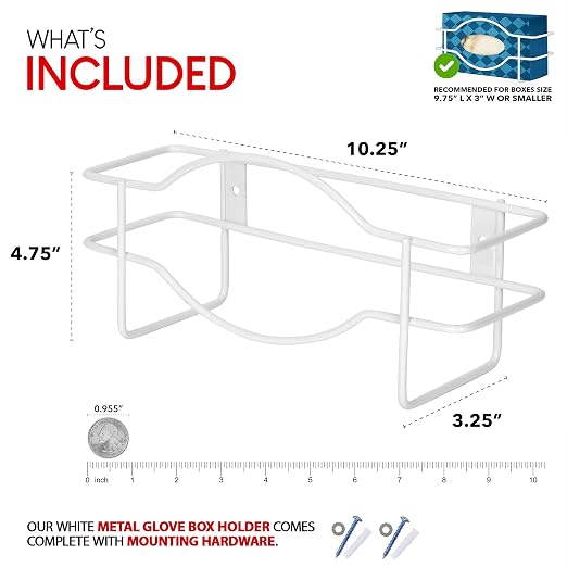 Stock Your Home Metal Single Gloves Dispenser, Tissue Box Shelf, Glove Box - Image 3