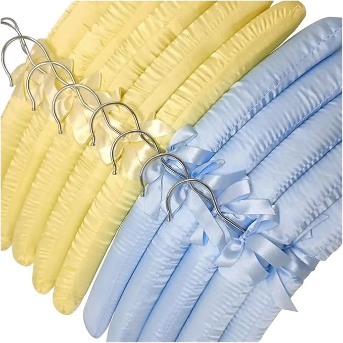 Satin Padded Hangers 5PCS Clothes Satin Padded Hanger Sponge Hangers Display - Image 3