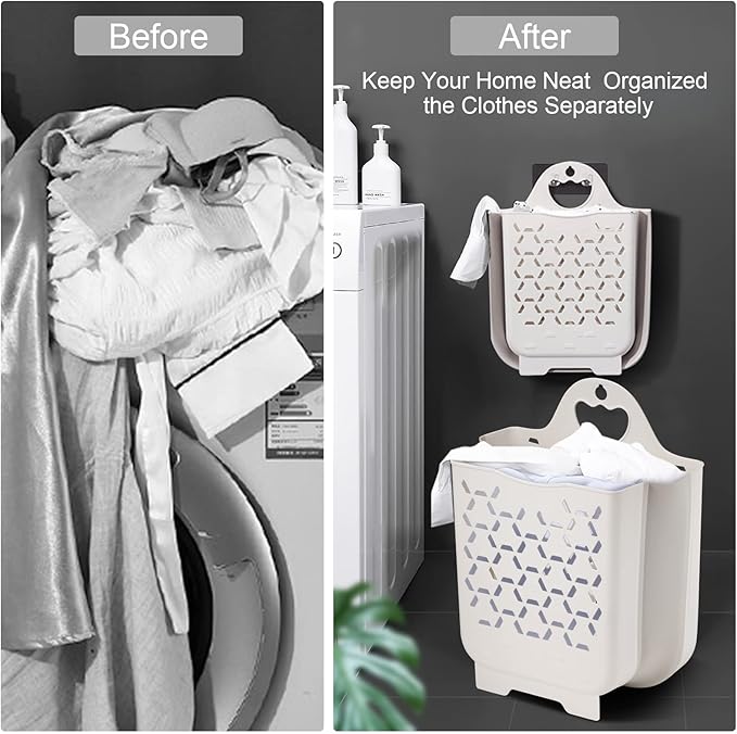 Laundry Basket Collapsible Laundry Hamper 2 Packs Clothes Hamper Portable Dirty - Image 4