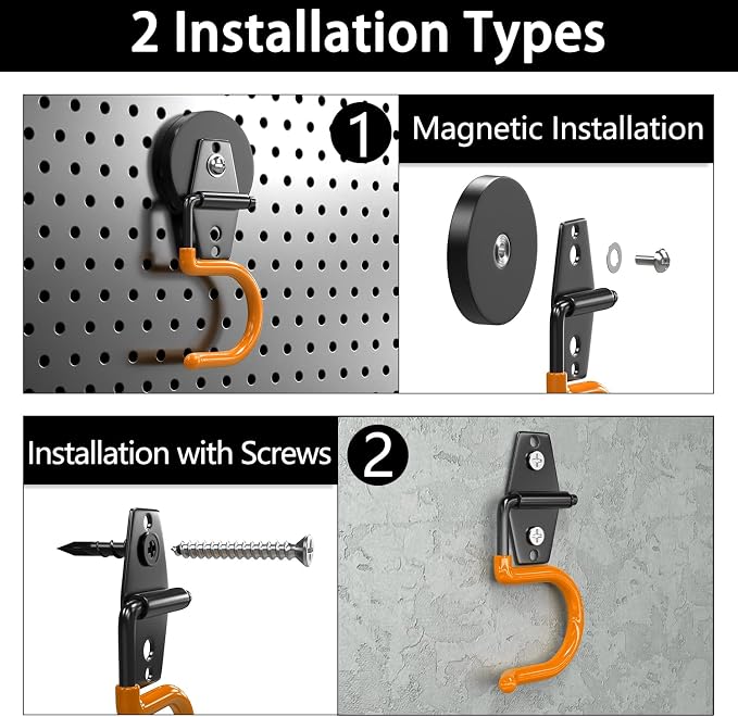 3-H Hook Magnets Heavy Duty 4 Pack, J Shape Strong Magnetic Hooks - Image 4