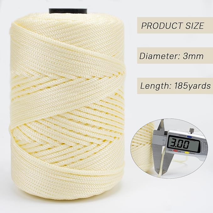 CAMAL Polypropylene Cord 3mm 185 Yards Colorful Polyester Yarn Handmade - Image 2