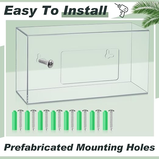 Thyle 2 Pcs Glove Box Holder Wall Mount Acrylic Dispenser Single Side Loaded - Image 5