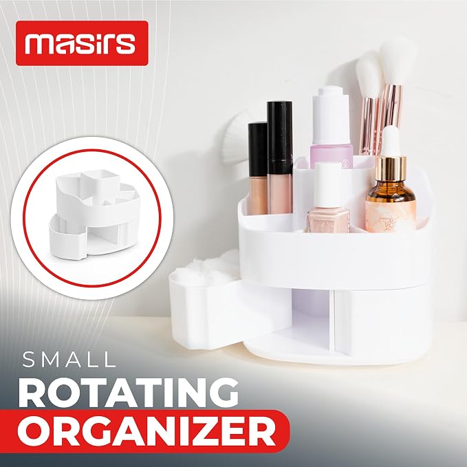 Masirs Small 360 Rotating Makeup Organizer - Image 2