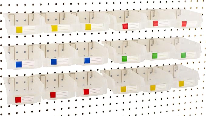 Pegboard Bins – 18 Pack Clear by RightArrange