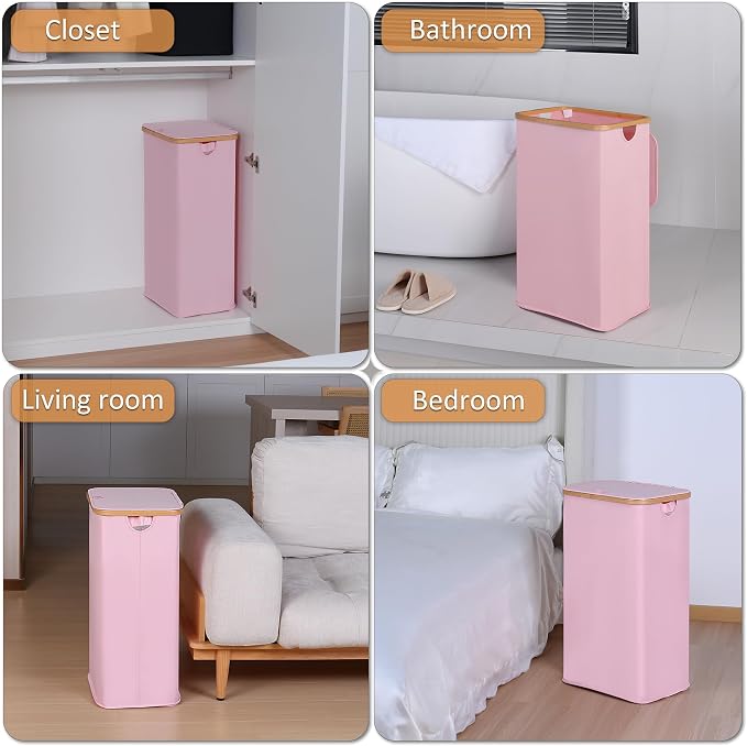Laundry Hamper with Lid, 110L Large Laundry Basket with Handle and Lid - Image 7