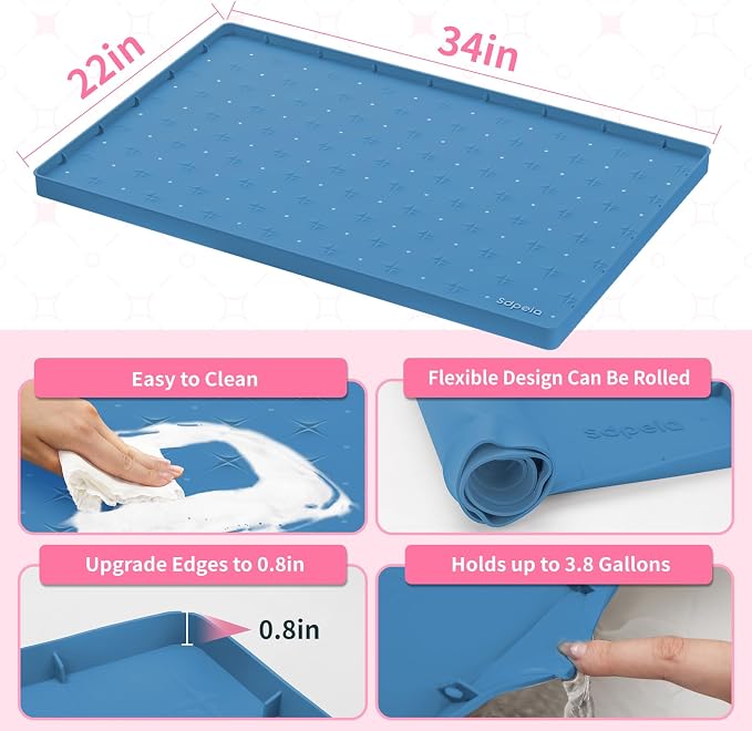 Sdpeia Under Sink Mat 34"×22" Waterproof Silicone Cabinet Liner & Sink Protector - Image 5