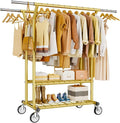 Heavy Duty Clothes Rack, Rolling Clothing Racks by HYSEYY