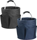 17L Bucket Tool Organizer with 6 Side Pockets, Folding Gardening Tool Bag by IHOMAGIC