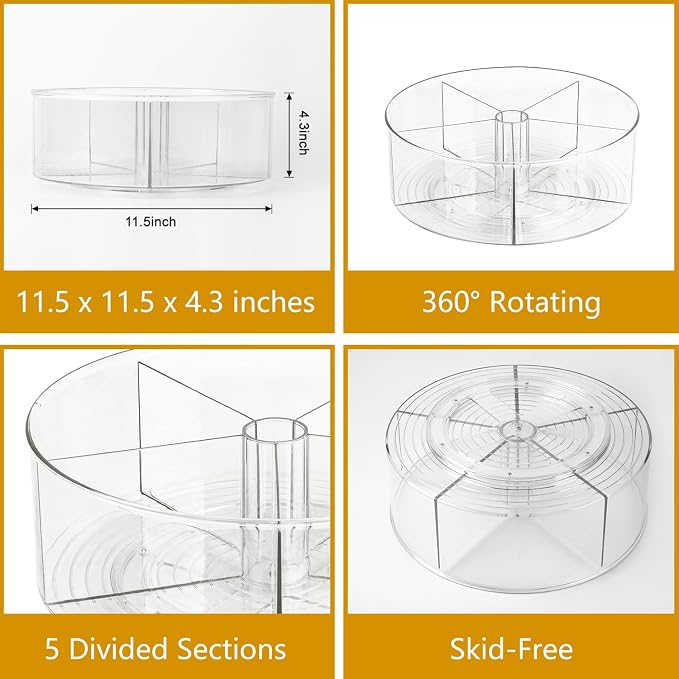 Large Lazy Susan Rotating Turntable Organizer - Image 2