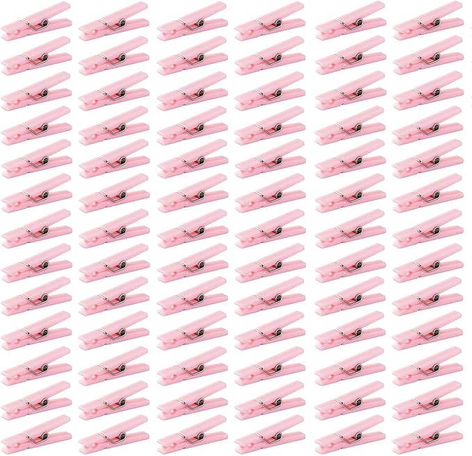 50 Pink Clothes Pins for Baby Shower Game, 1.4'' Premium Plastic Mini - Image 9