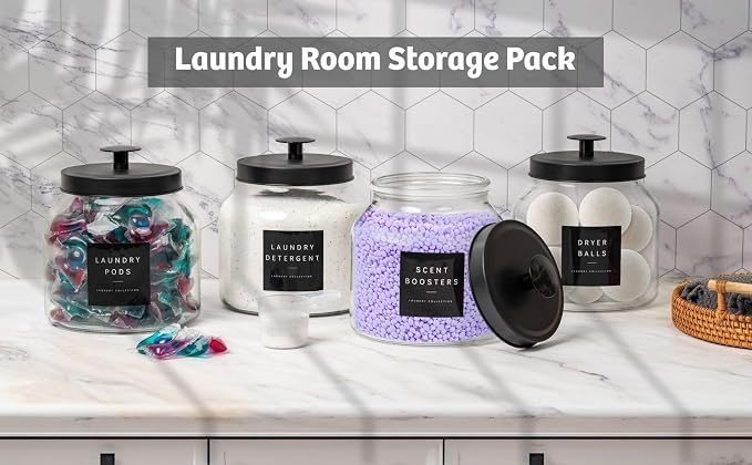 Glass Laundry Room Organization and Storage Set Containers - Image 5