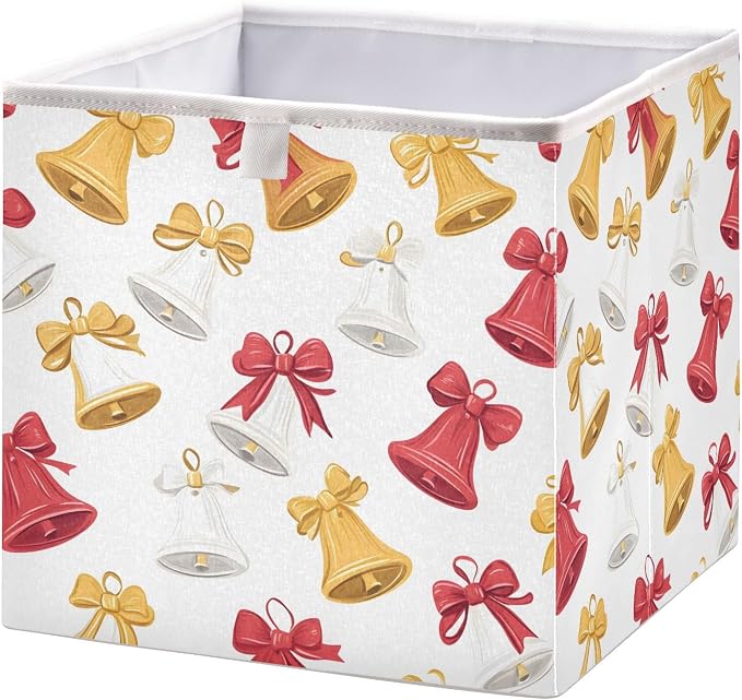 senya Large Storage Bins Christmas Bells Collapsible Foldable Storage Cubes by senya