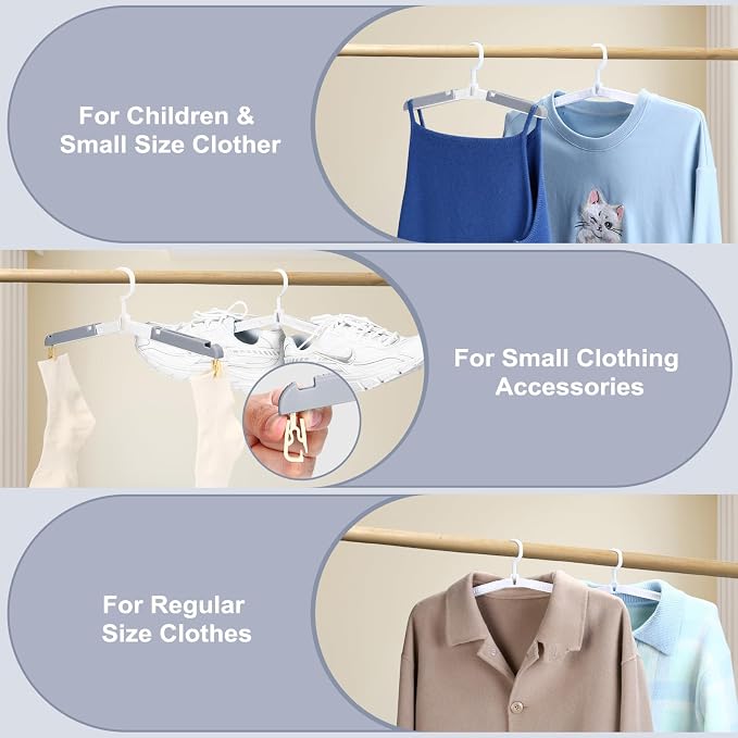 Foldable Travel Hangers for Cruise, 6 Pack Portable Collapsible Hanger - Image 3