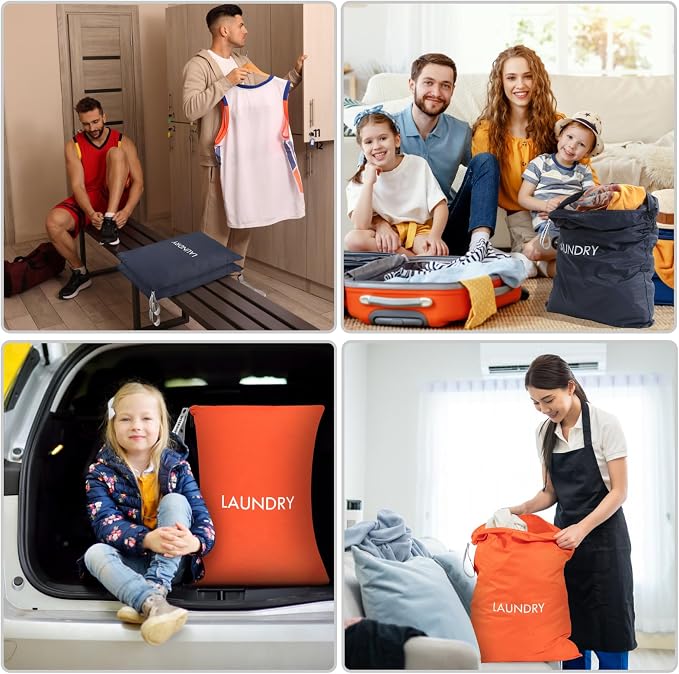 WiseBoy 2 Pack Laundry Bags, Travel Laundry Bag - Image 6