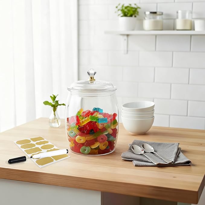 6 Pcs Candy Jars with Lids, Plastic Cookie Storage Jar Airtight Food Storage - Image 7
