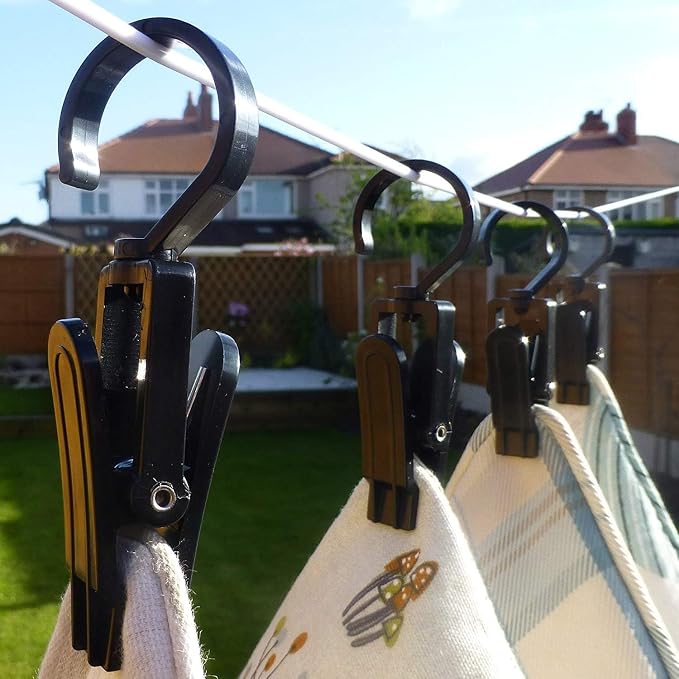 20 PCS Laundry Hooks with Clips Super Strong Plastic Home Travel Swivel Hanging - Image 5