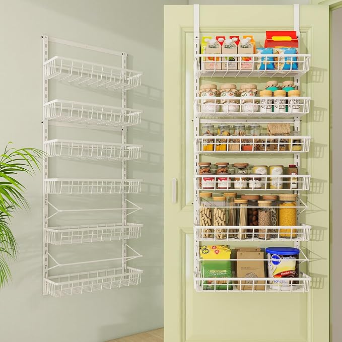 Over The Door Pantry Organizer, Wall Mount Spice Rack, Pantry Hanging Storage by Mefirt