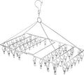 46 Clips Sock Dryer Folding Stainless Steel Space-Saving Drying Rack by WudTus