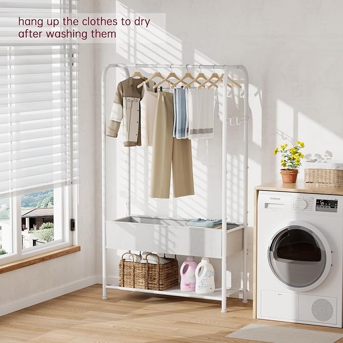 SINGAYE Clothes Garment Coat Rack Drying Clothing Racks Metal Freestanding - Image 7
