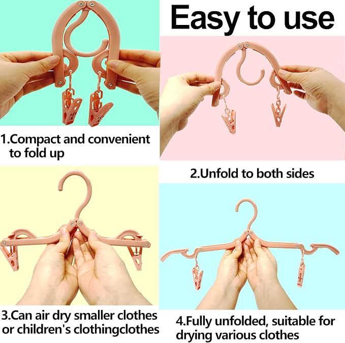 24 PCS Travel Hangers, Portable Folding Clothes Hangers - Image 3