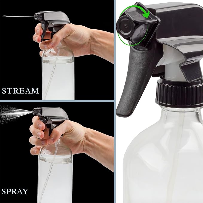 Cornucopia Brands 16oz Clear Glass Spray Bottles w/Chalk Labels Boston Round - Image 5