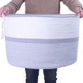 Large Woven Rope Laundry Hamper, Cotton Rope Storage Basket by HXYUANDAHOMEDECORATION