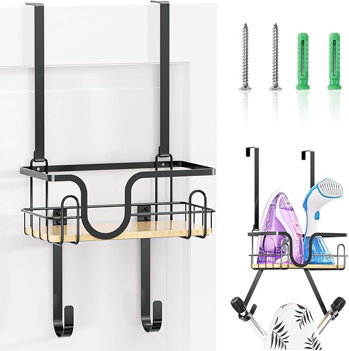 Ironing Board Holder Wall Mount, Ironing Board Hanger, Over The Door Iron by LOXSUN