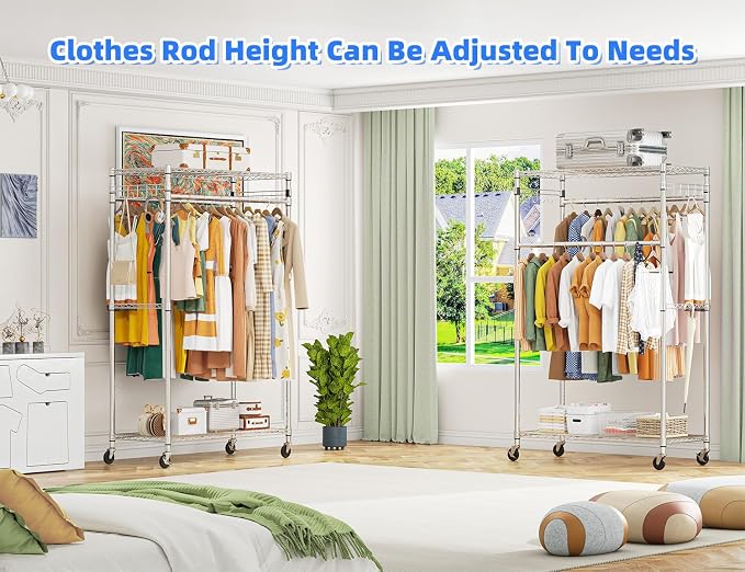 Simple Trending Rolling Clothes Rack, Clothing Rack, Garment Racks - Image 6
