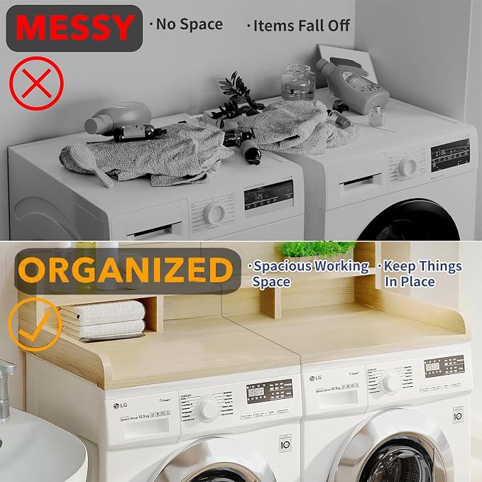 Washer Dryer Countertop with Shelf, Double Layer Organizer - Image 7