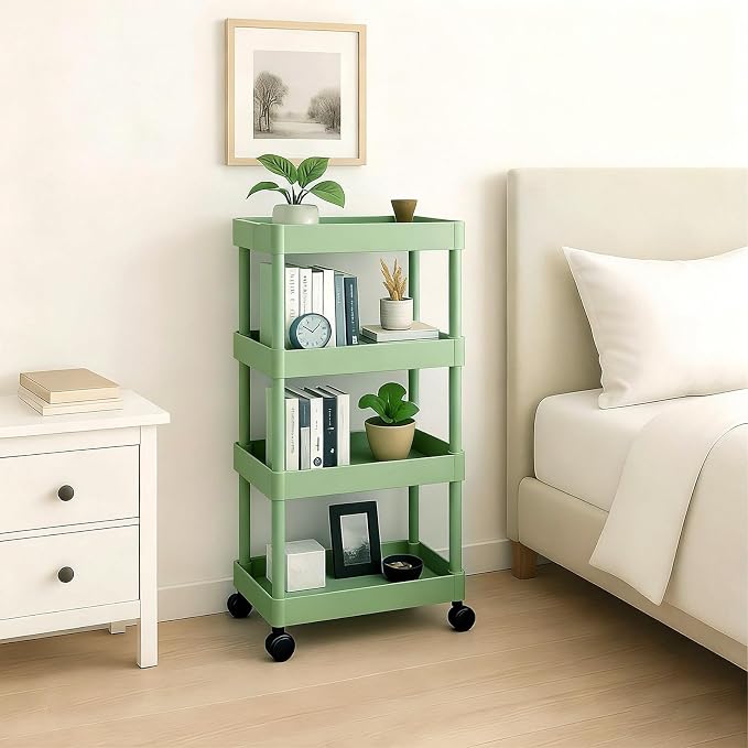 ShellKingdom 4 Tier Bathroom Storage Organizer, Slim Rolling Storage Cart - Image 3