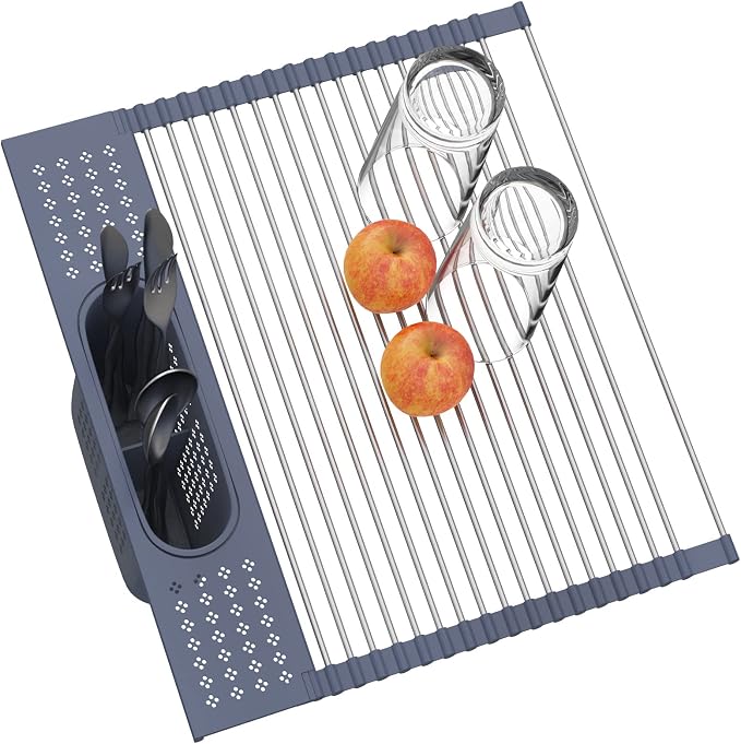LEMIKKLE Roll Up Dish Drying Rack 17 x 15 Over The Sink Dish Drying Rack by LemikkleDirect