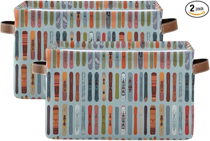 Pfrewn Storage Basket Bins Foldable Skis Snowboards Laundry Hamper Box Organizer by Pfrewn