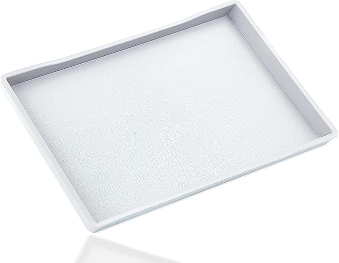 White Serving Tray for Serving Accessory, Elegant & Stackable Plastic Tray for by VCREATC-VCREATEFORCUSTOMER