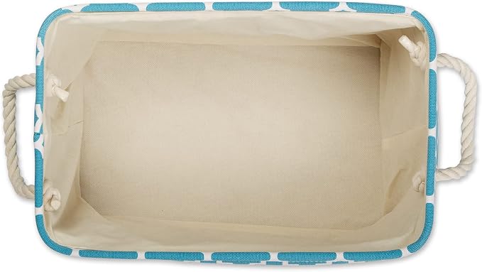 DII Polyester Container with Handles, Lattice Storage Bin, Storm Blue - Image 3