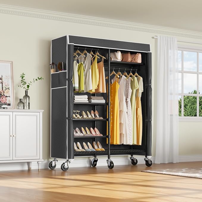 VIPEK R4C Portable Closet Rolling Clothes Rack Heavy Duty Adjustable Wardrobe - Image 2