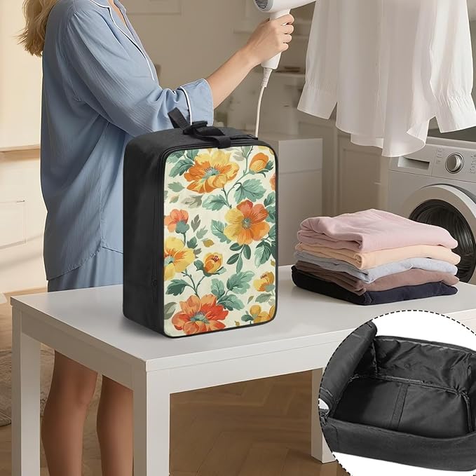 Yellow Floral Portable Steamer Storage Bag Lightweight Iron Carrying Case - Image 3