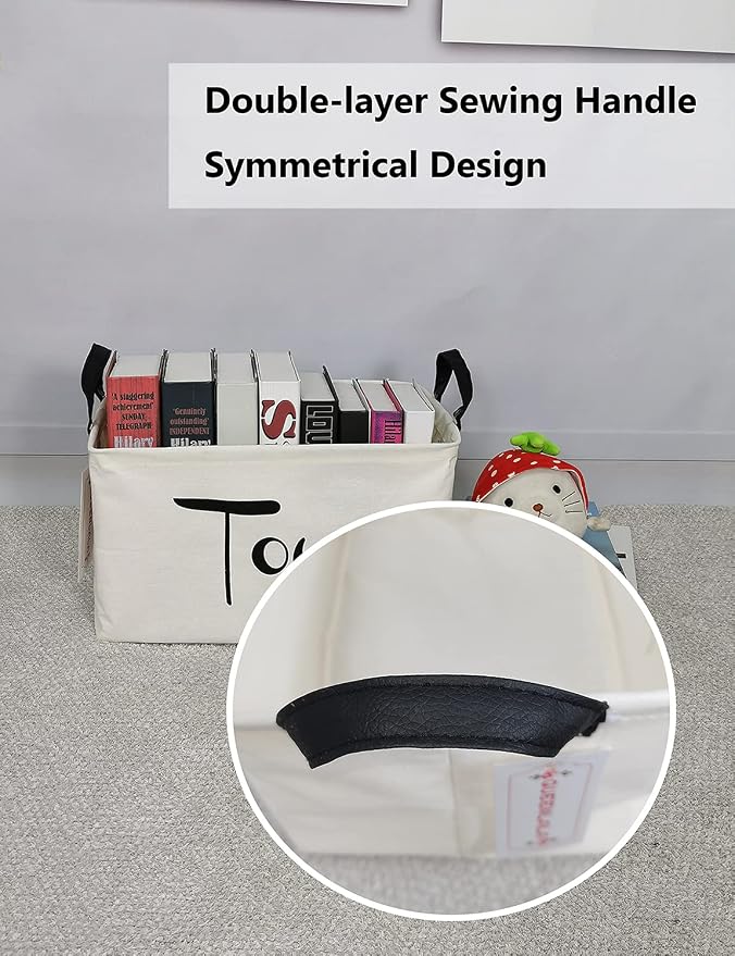 QUEENLALA Rectangular Laundry Hamper/Foldable Nursery Laundry Basket - Image 4