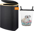 Slim Laundry Basket with Lid, 80L Narrow Laundry Hamper with Removable Bag by VANNPOOY