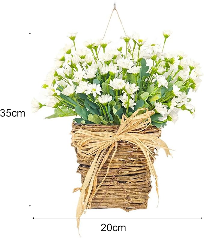 Ochine Hydrangea Door Hanger Basket Wreath, Spring Wreaths - Image 6