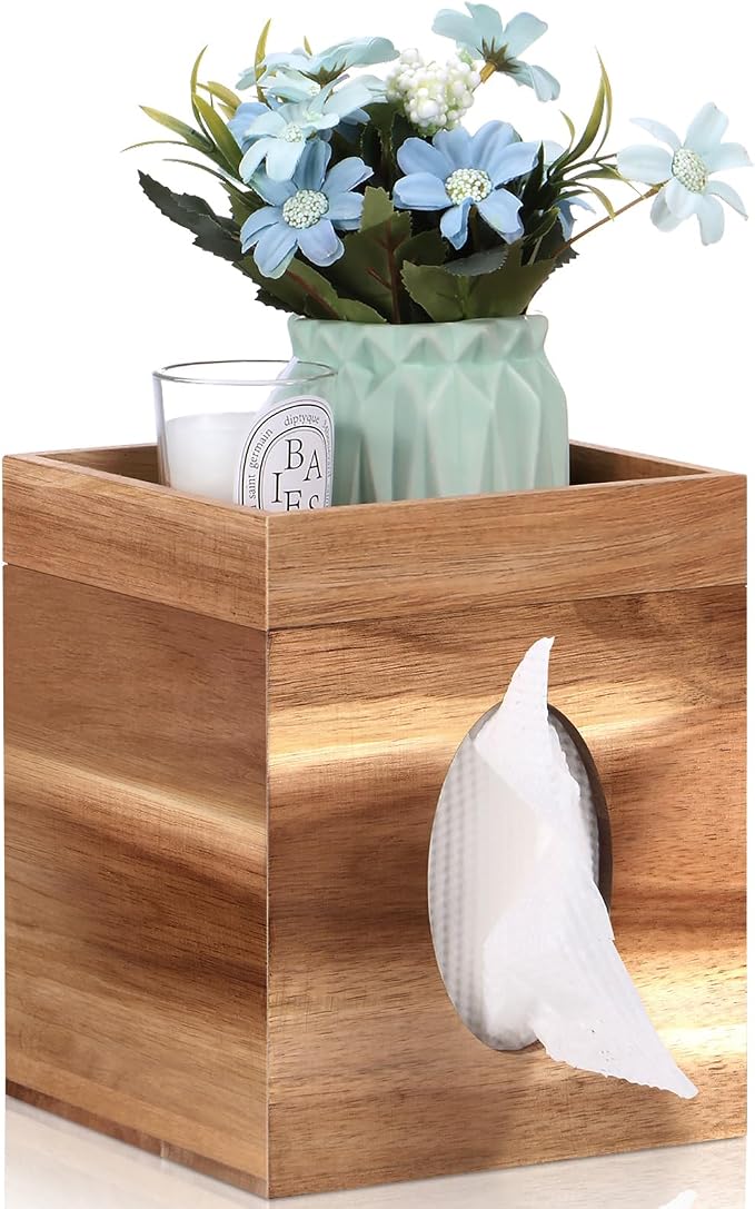 Tissue Box Cover, Wood Tissue Box Cover by AFOROEOA