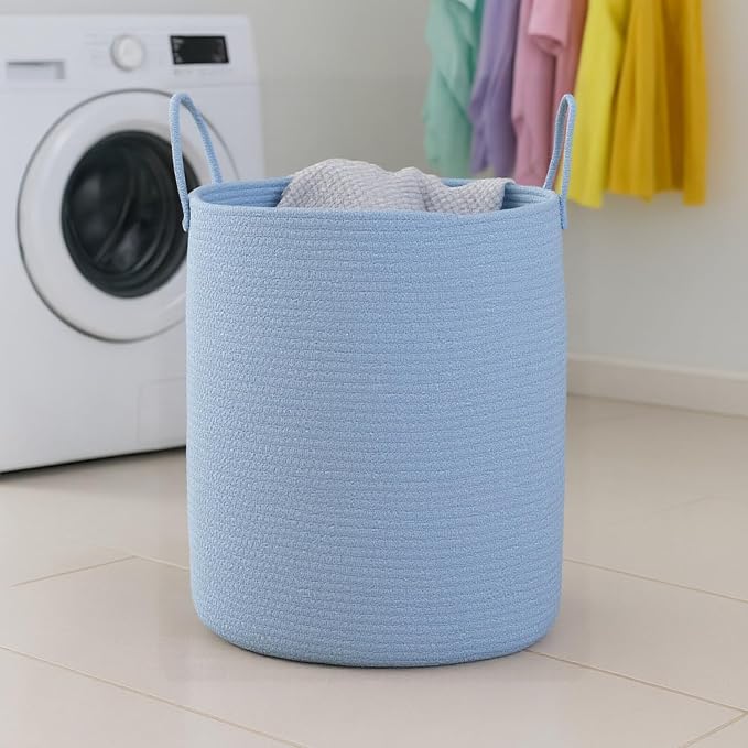Woven Basket Nursery Laundry Hamper - Image 7