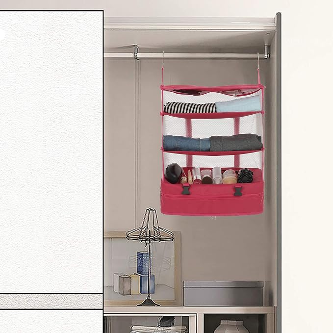 ELEZAY Hanging Packing Cubes Portable Closet Shelves Travel Collapsible - Image 2