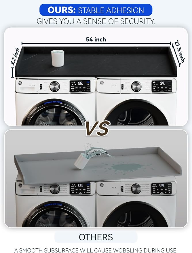 Washer Dryer Countertop with Non Slip Mat, 27.5" x 54" Laundry Countertop with - Image 5